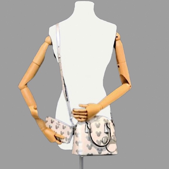 KATE SPADE x DISNEY Silver Mickey Mouse Top Handle Crossbody Satchel Bag NWT - Picture 10 of 17